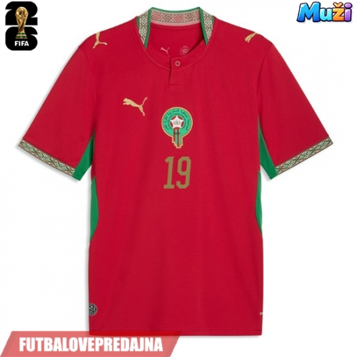 Lacne Muži Futbalové dres Maroko Youssef En-Nesyri #19 MS 2026 Krátky Rukáv - Domáci